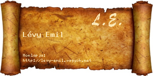 Lévy Emil névjegykártya